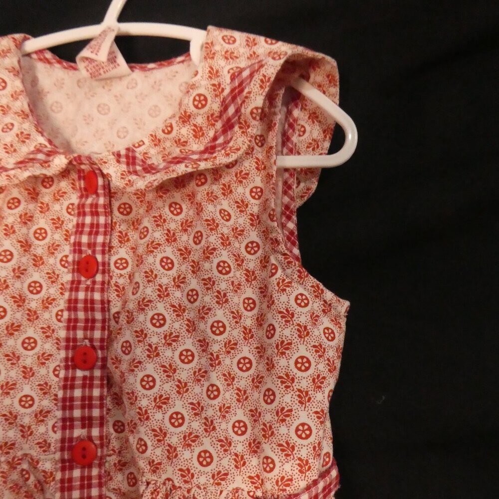 Vintage - APRIL CORNELL - Girls | size 3/4 | Sleeveless Floral Checkered Dress - Picture 5 of 16